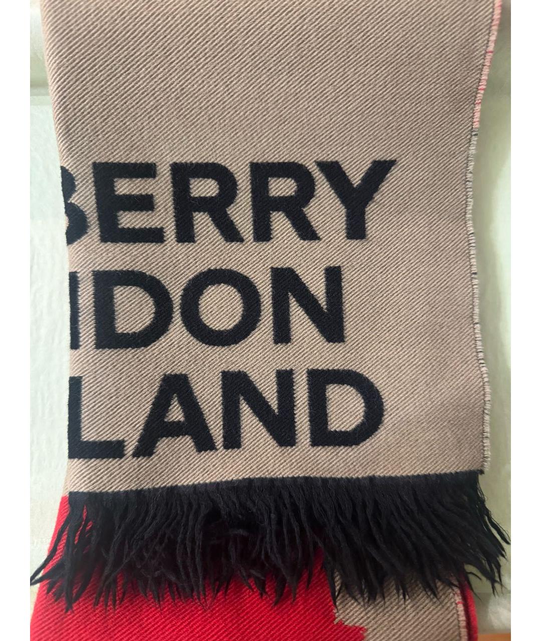 BURBERRY Бежевый шерстяной шарф, фото 7