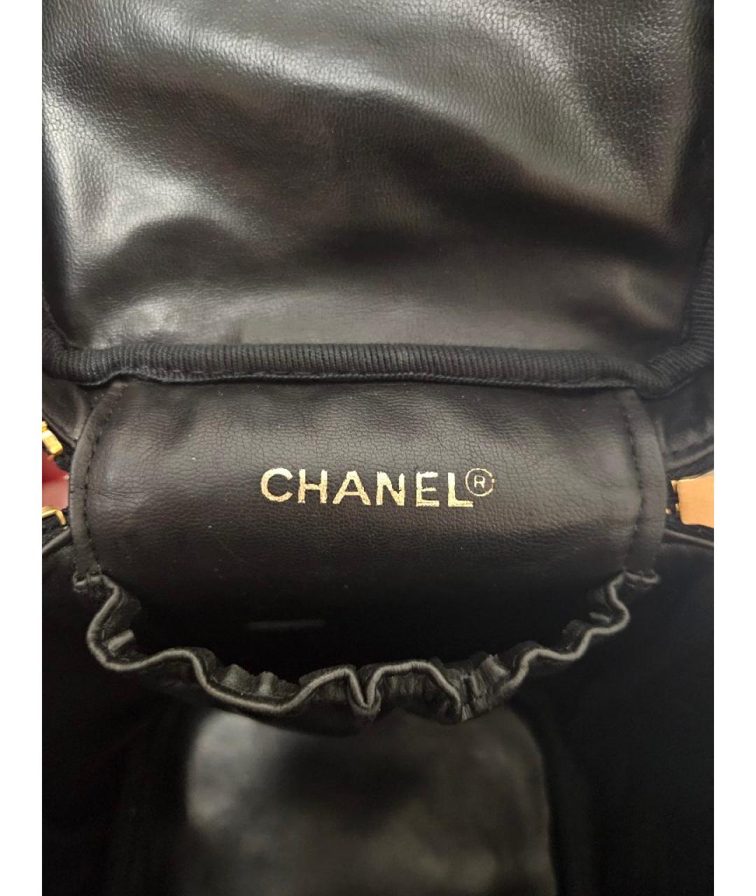 CHANEL Черная кожаная сумка с короткими ручками, фото 7