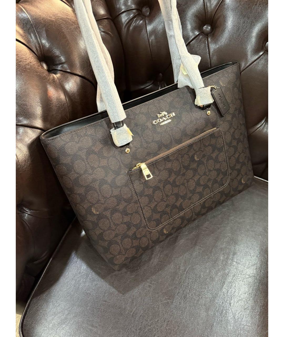 COACH Коричневая сумка тоут, фото 2