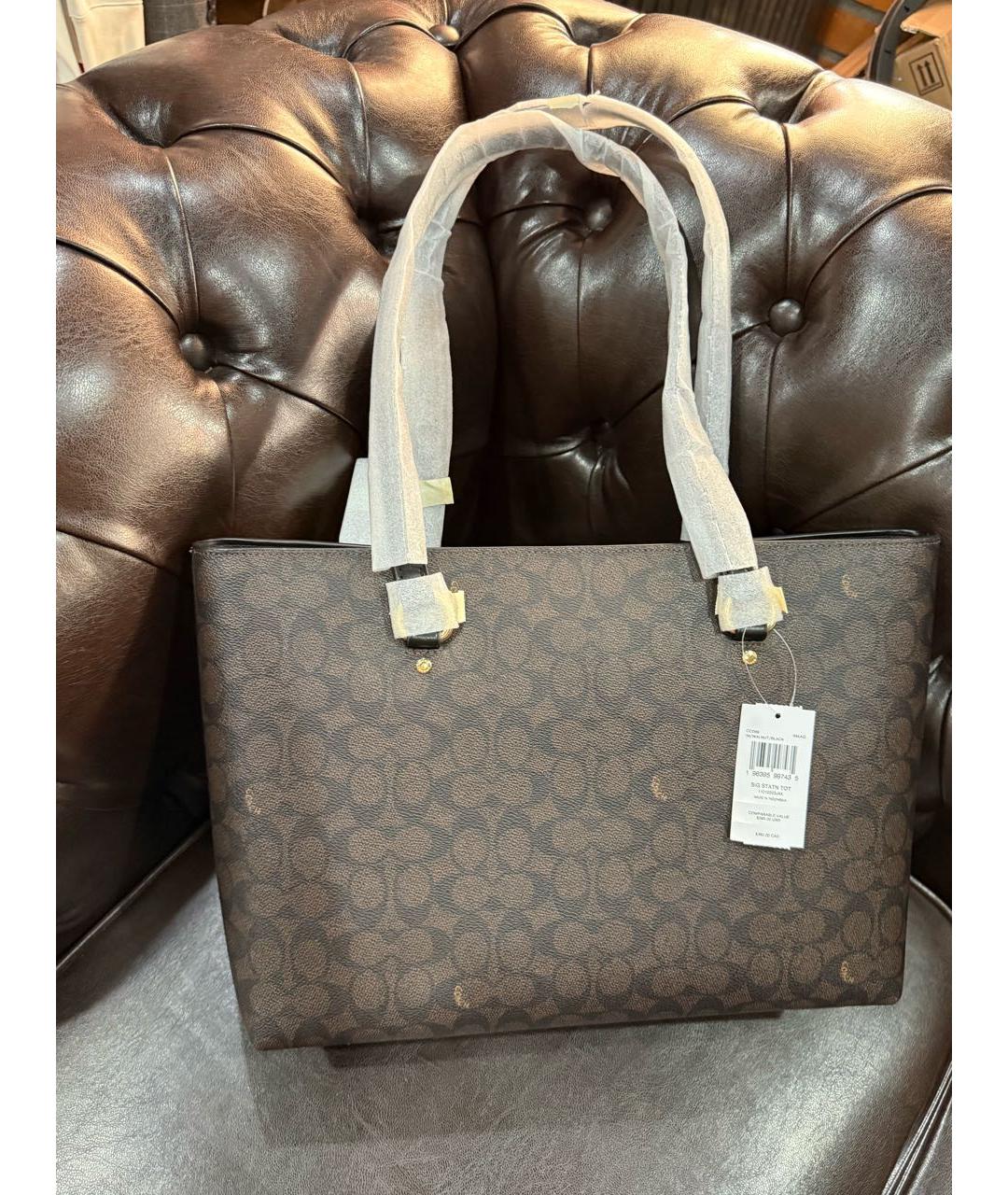 COACH Коричневая сумка тоут, фото 3