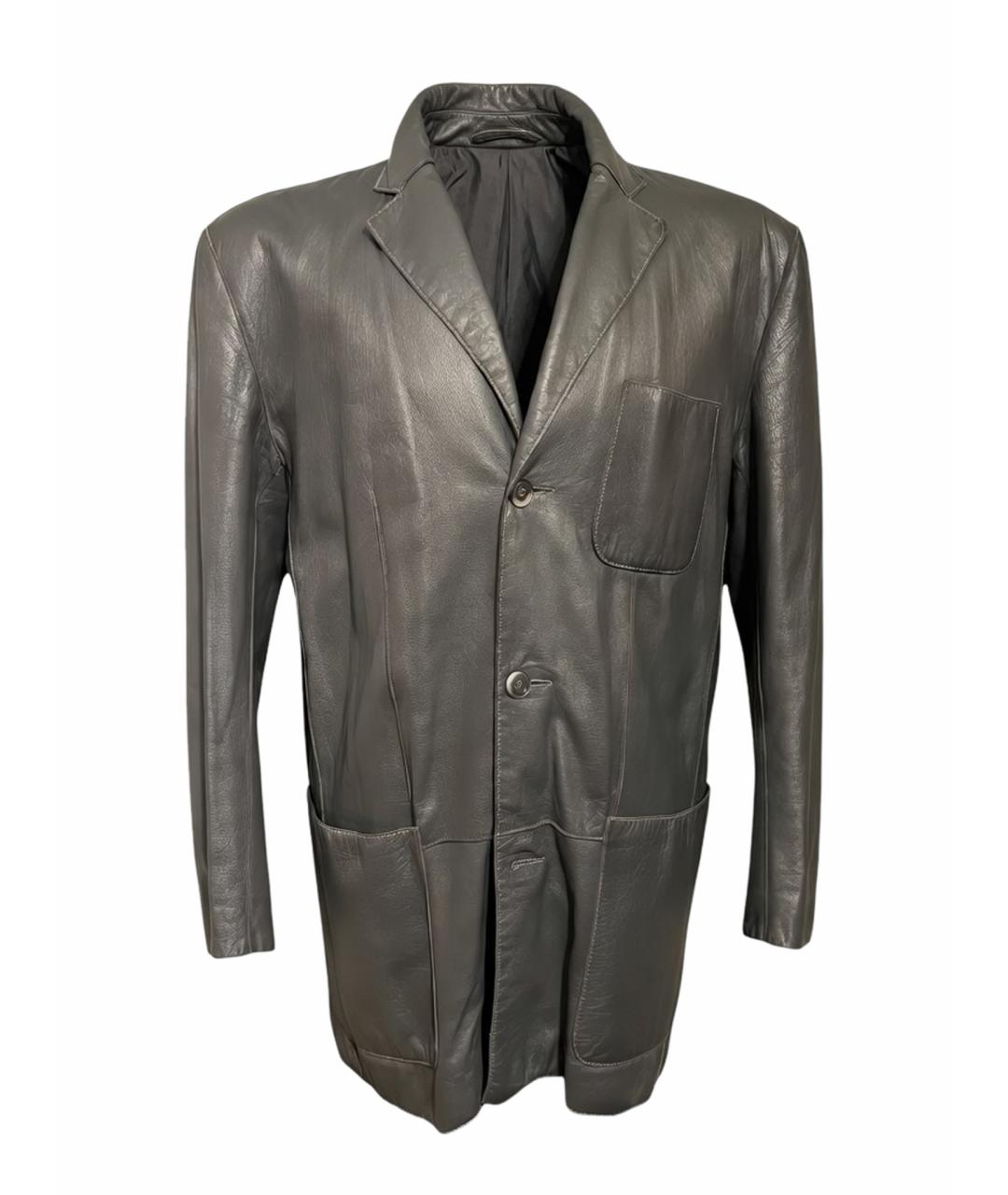 ICEBERG Серый кожаный пиджак, фото 1