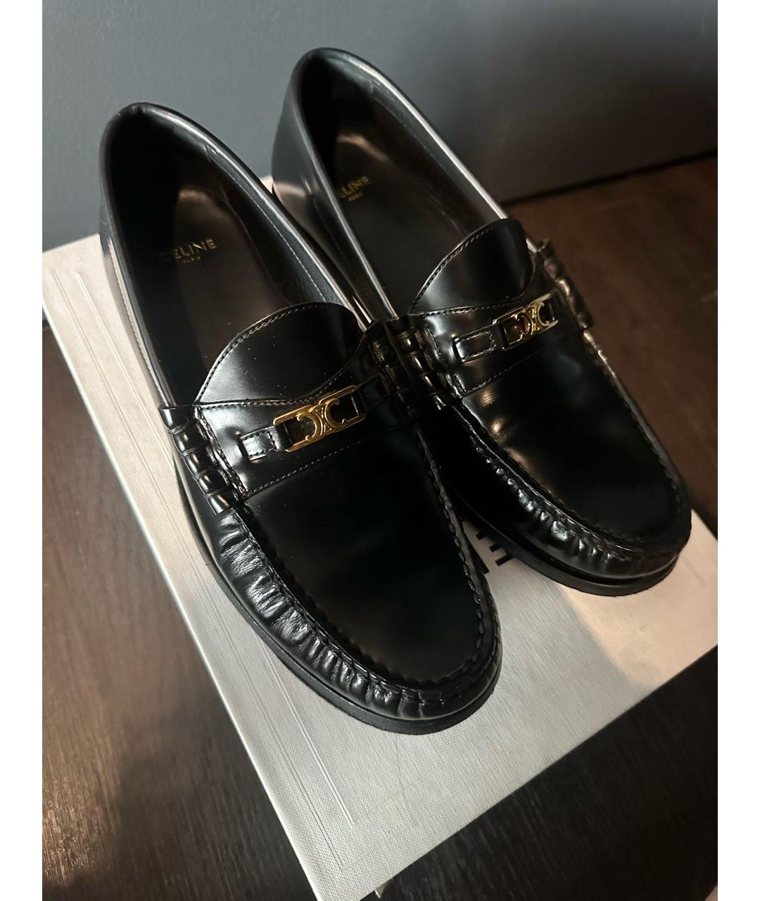 CELINE Черные лоферы из лакированной кожи, фото 2