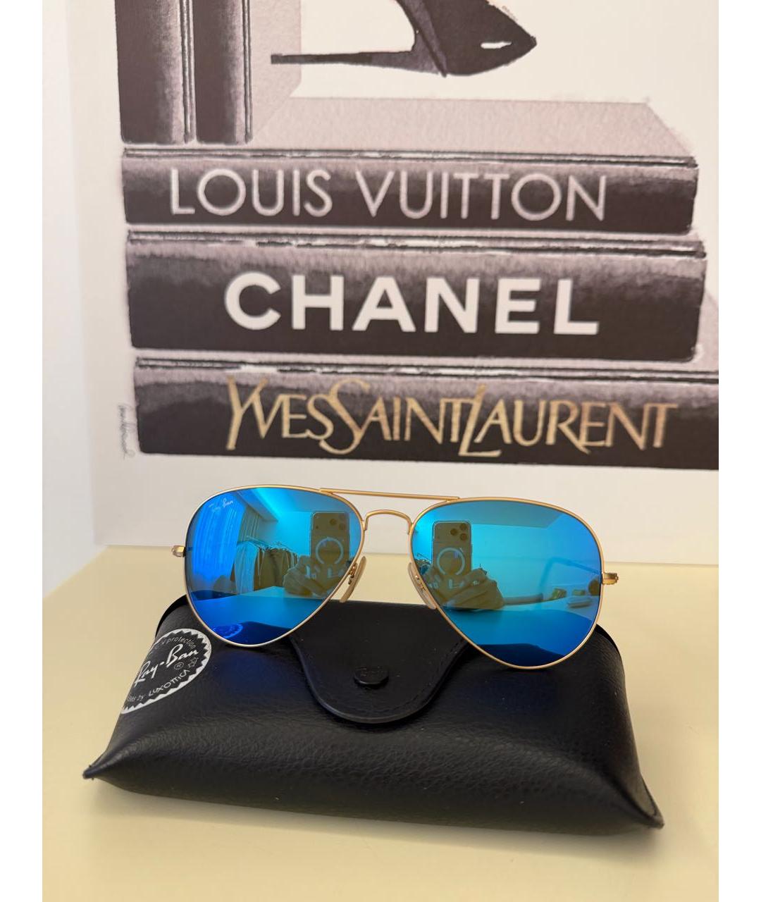 RAY BAN Синие металлические солнцезащитные очки, фото 3