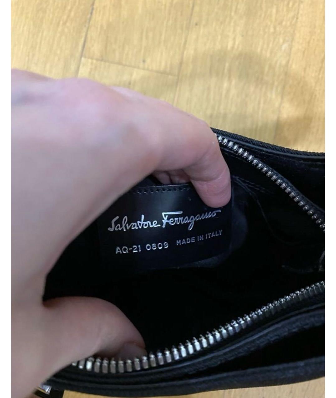 FERRAGAMO Черная хлопковая сумка через плечо, фото 5