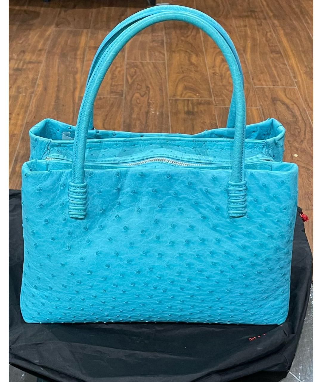 ZILLI Бирюзовая сумка с короткими ручками из экзотической кожи, фото 2