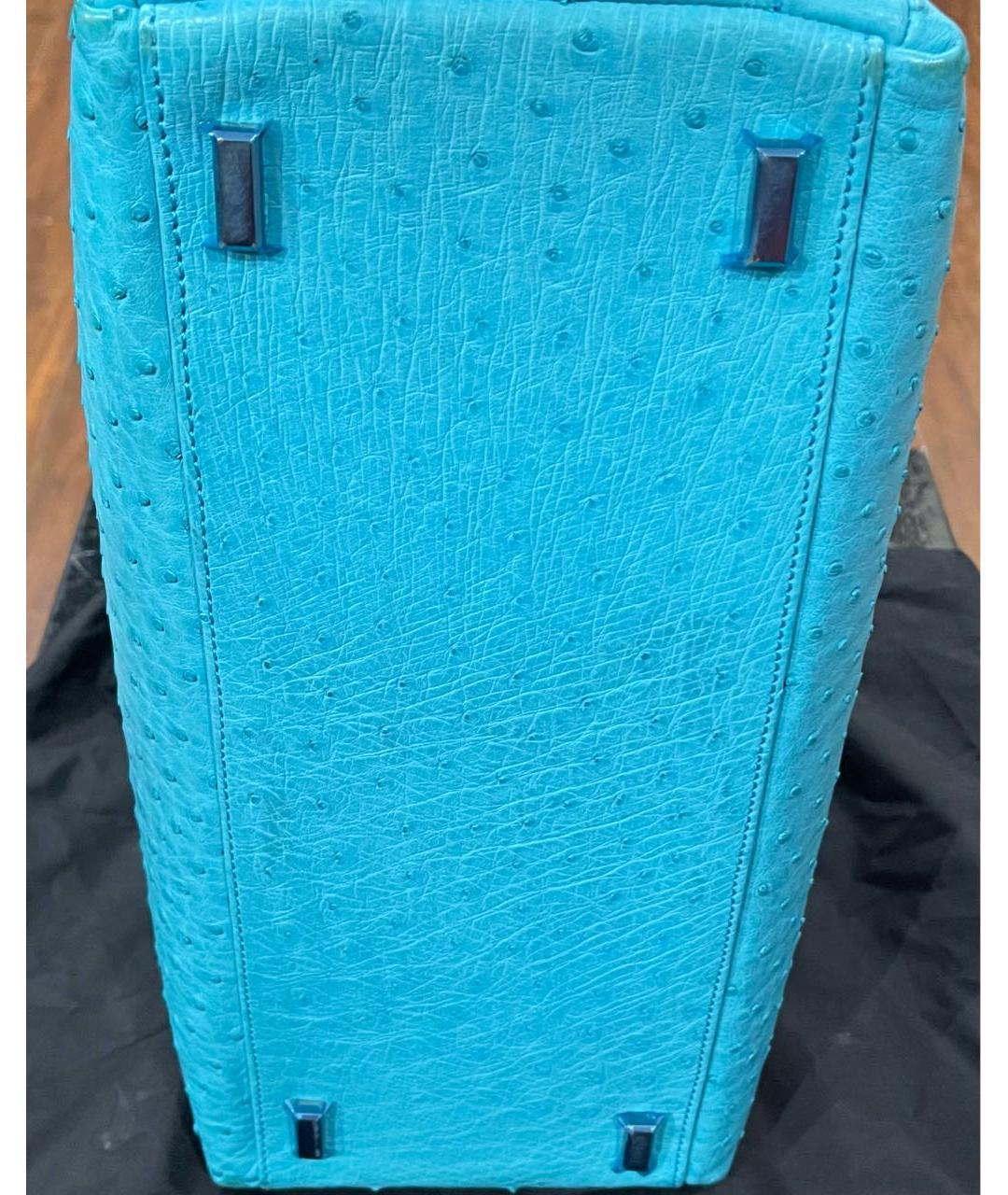 ZILLI Бирюзовая сумка с короткими ручками из экзотической кожи, фото 6