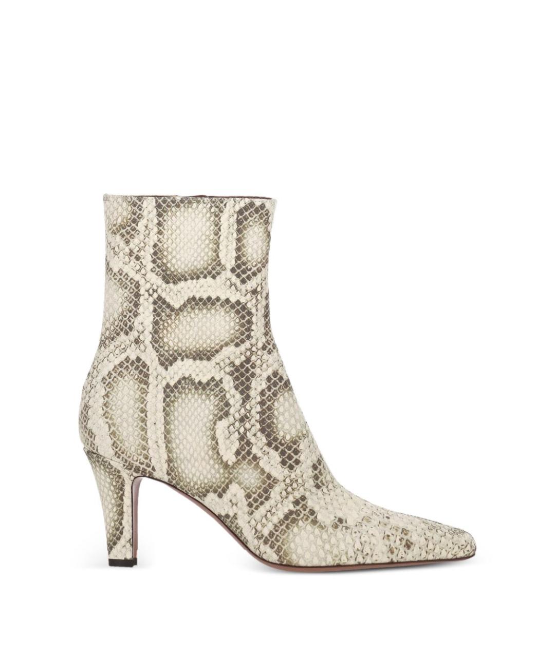 PARIS TEXAS Бежевые кожаные ботильоны, фото 1