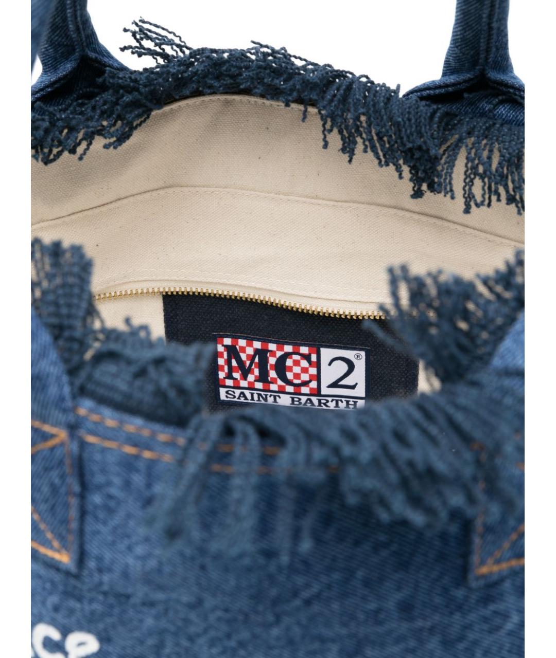 MC2 SAINT BARTH Синяя хлопковая сумка тоут, фото 4