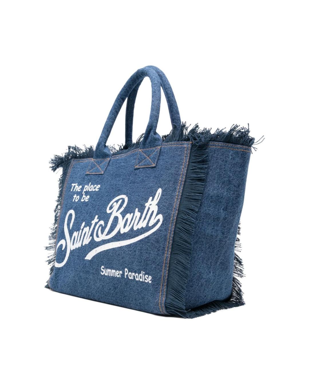MC2 SAINT BARTH Синяя хлопковая сумка тоут, фото 2