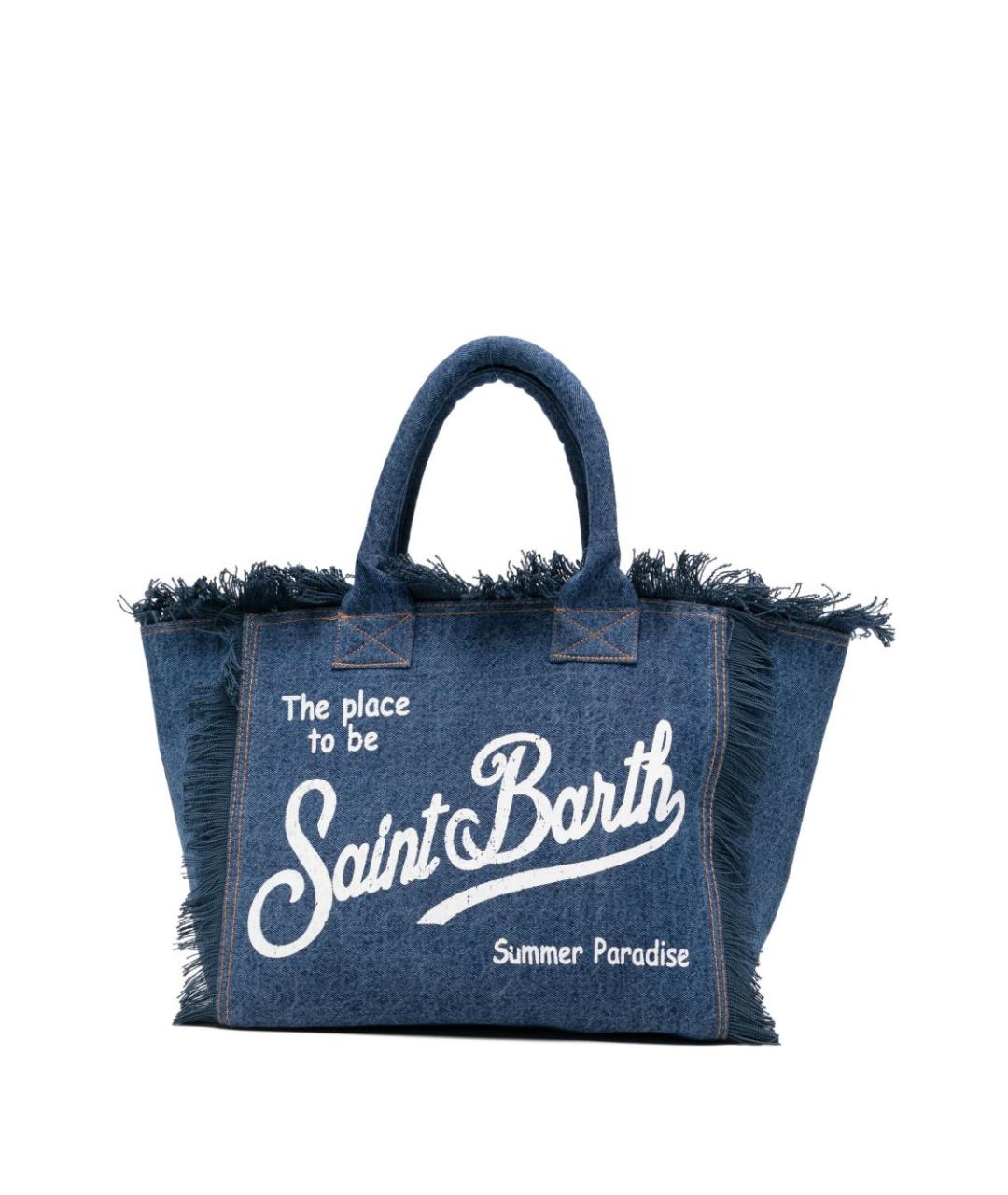 MC2 SAINT BARTH Синяя хлопковая сумка тоут, фото 1