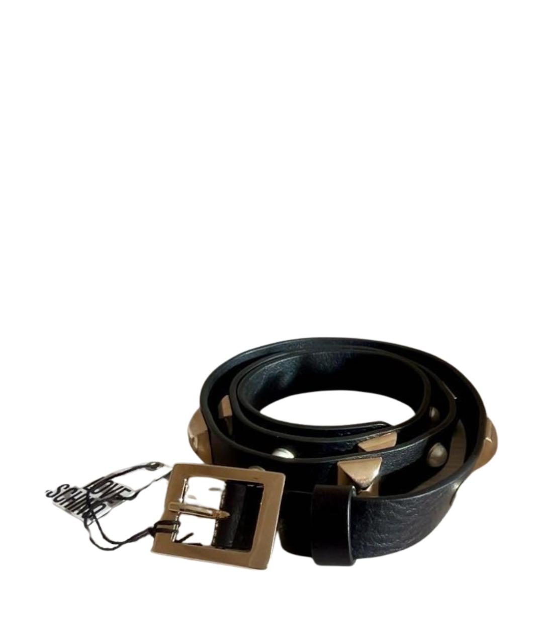 LOVE MOSCHINO Черный кожаный ремень, фото 1