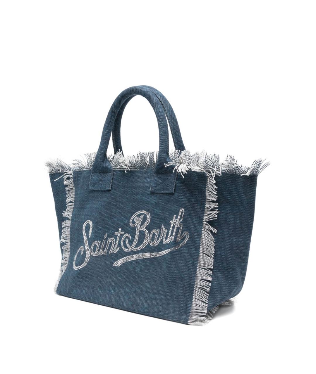 MC2 SAINT BARTH Синяя хлопковая сумка тоут, фото 4
