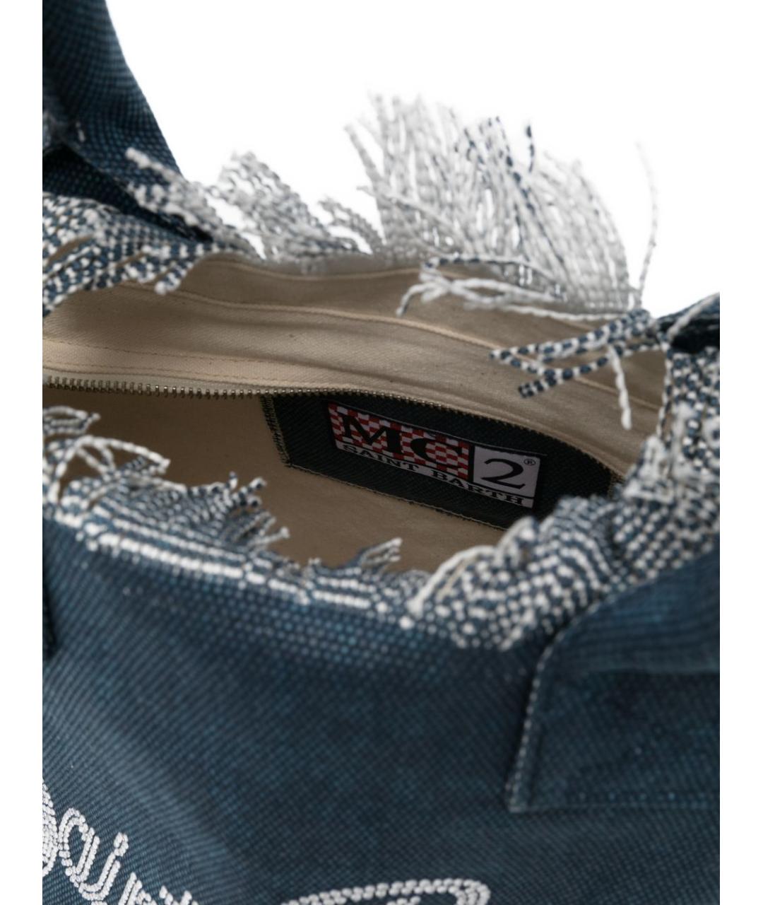 MC2 SAINT BARTH Синяя хлопковая сумка тоут, фото 3