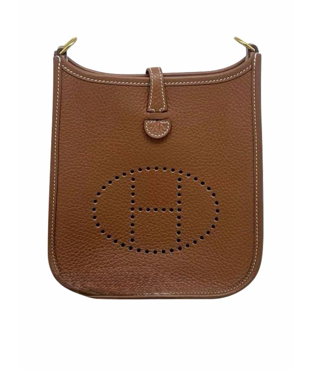 HERMES Коричневая кожаная сумка через плечо, фото 1