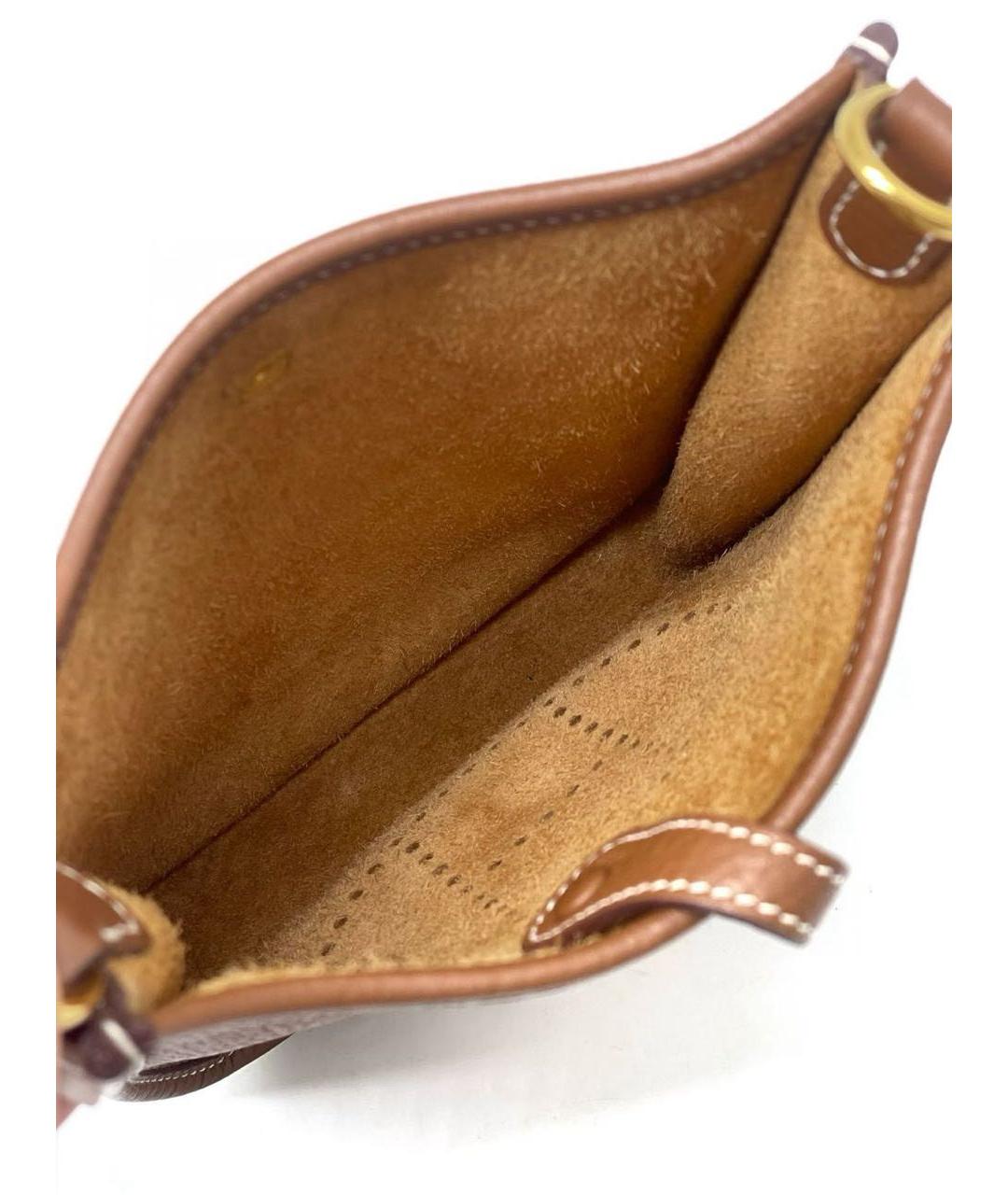 HERMES Коричневая кожаная сумка через плечо, фото 4