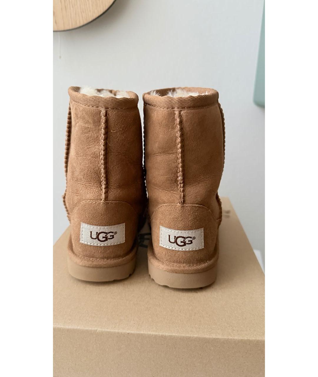 UGG AUSTRALIA Бежевые замшевые сапоги, фото 4