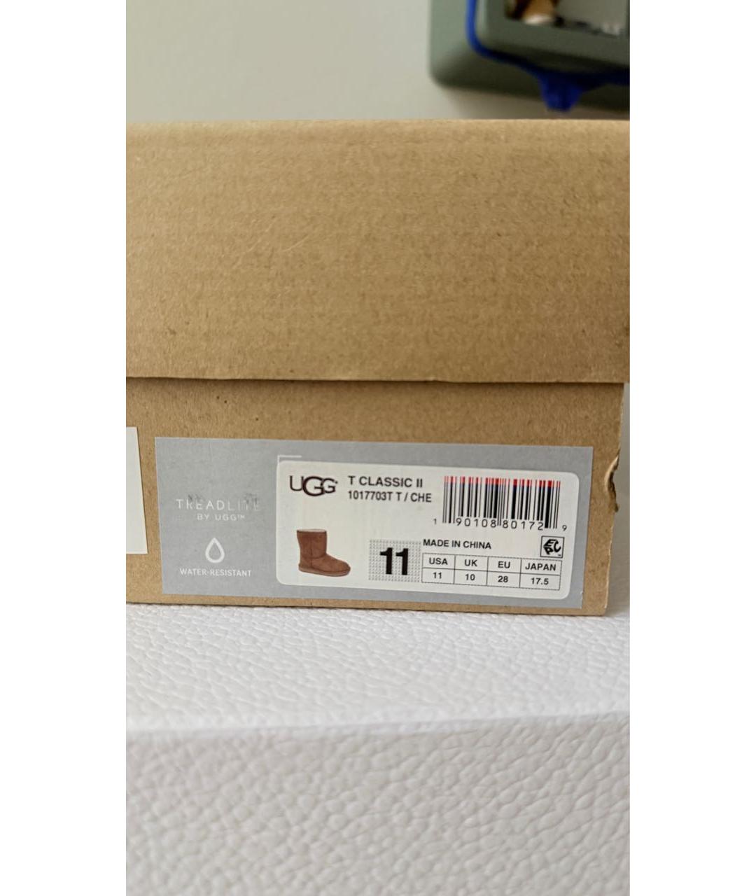 UGG AUSTRALIA Бежевые замшевые сапоги, фото 6