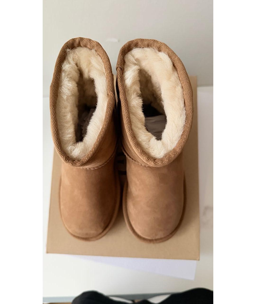 UGG AUSTRALIA Бежевые замшевые сапоги, фото 3