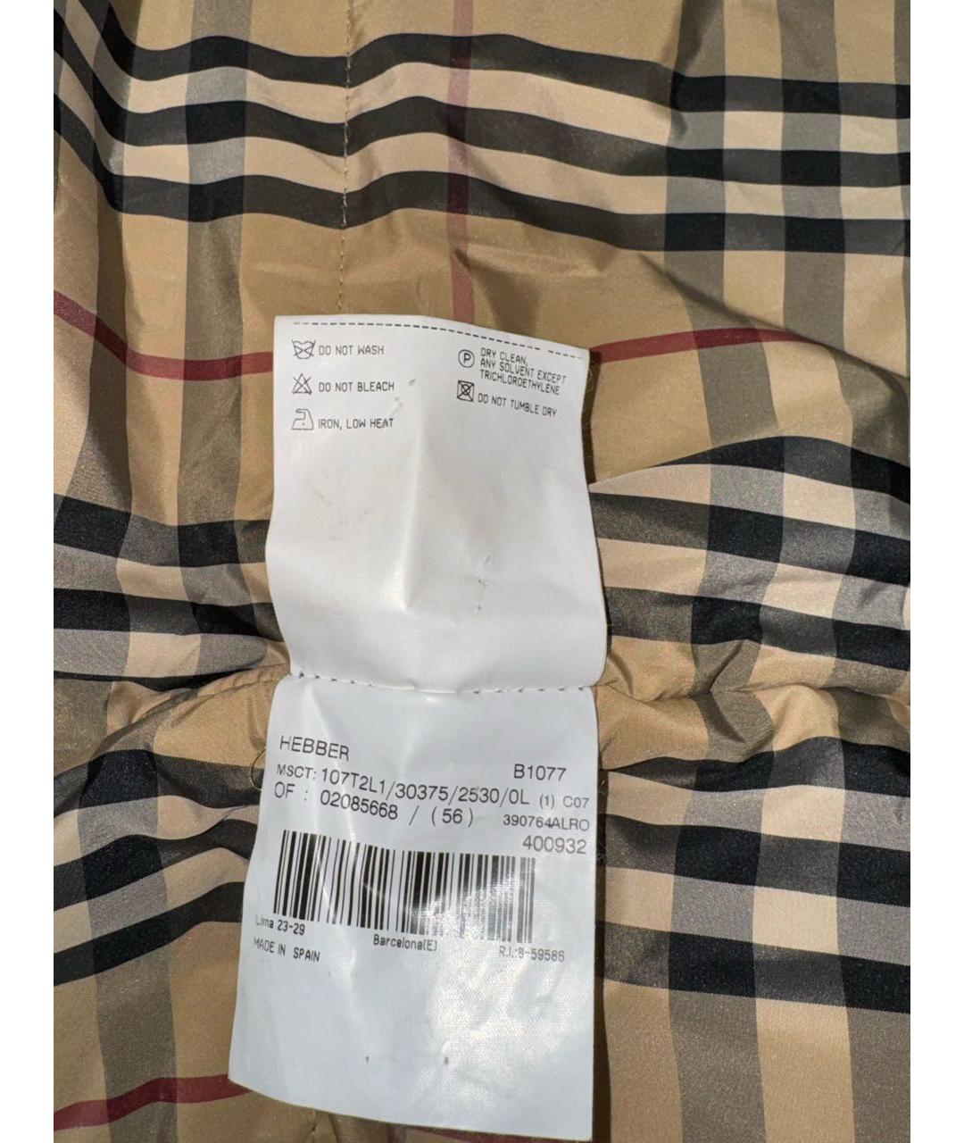 BURBERRY Бежевая хлопковая куртка, фото 6