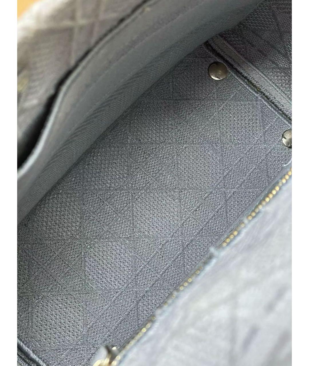 CHRISTIAN DIOR Серая тканевая сумка с короткими ручками, фото 4
