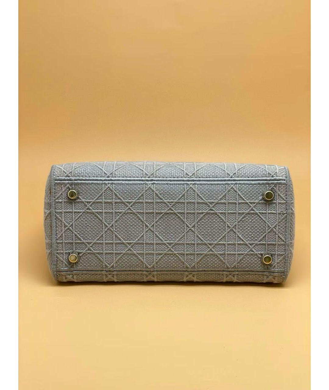 CHRISTIAN DIOR Серая тканевая сумка с короткими ручками, фото 5