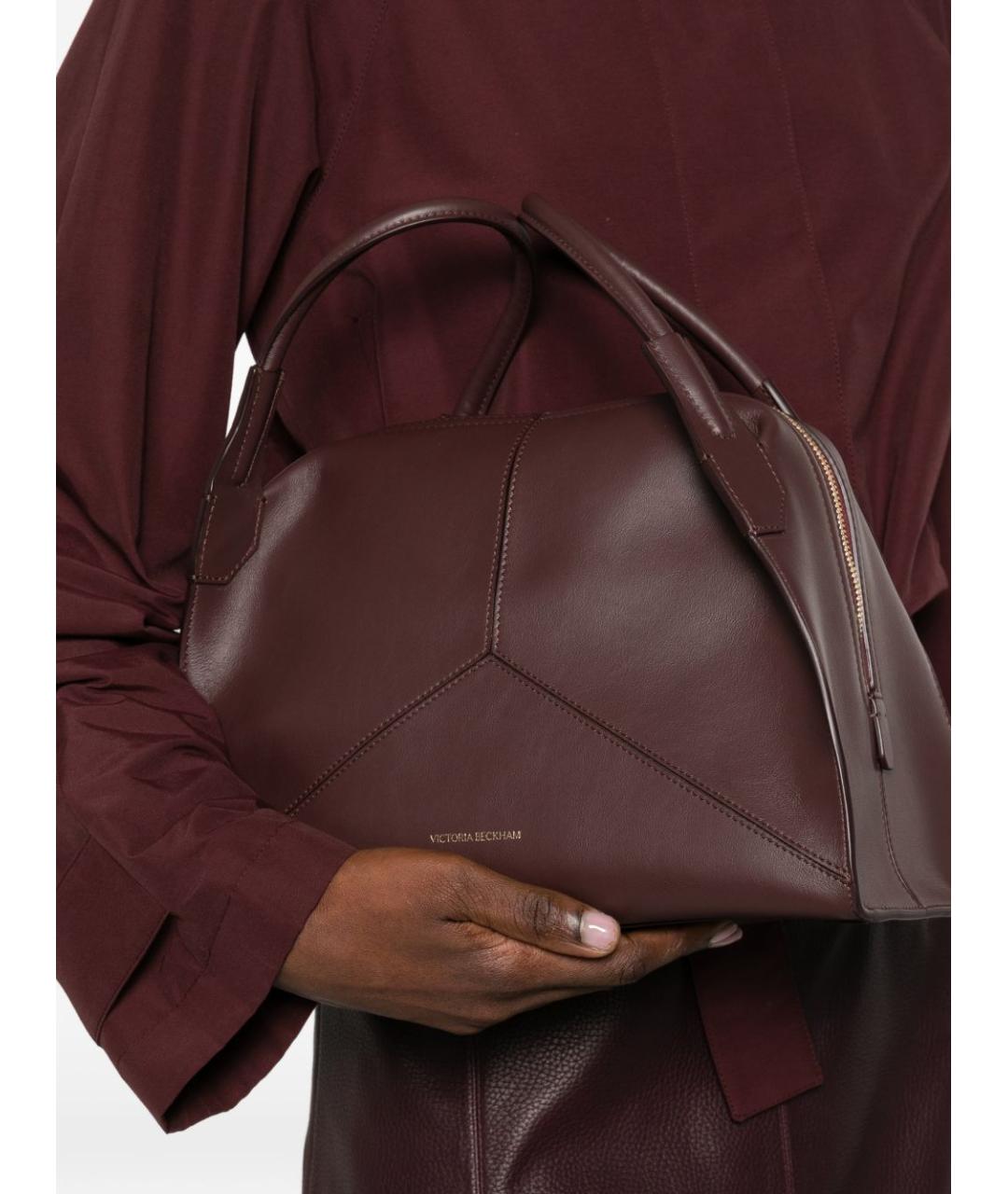 VICTORIA BECKHAM Бордовая кожаная сумка через плечо, фото 2