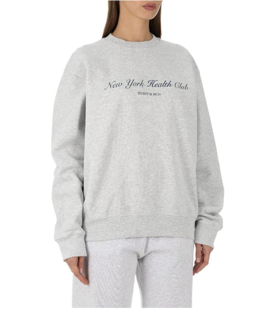 SPORTY AND RICH Серый хлопковый спортивные костюмы, фото 4