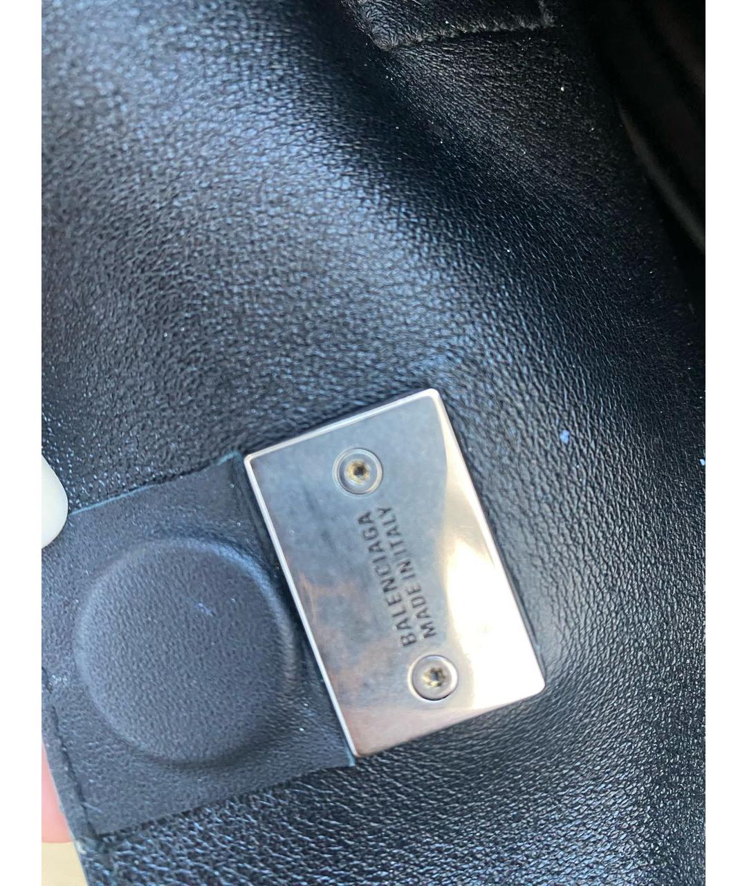 BALENCIAGA Черная кожаная сумка тоут, фото 7