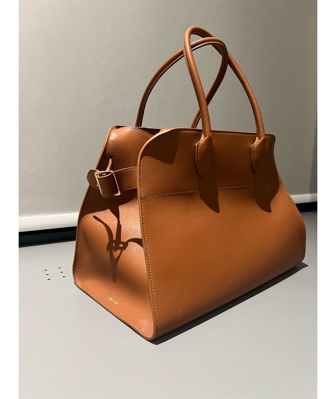 THE ROW Коричневая кожаная сумка с короткими ручками, фото 2