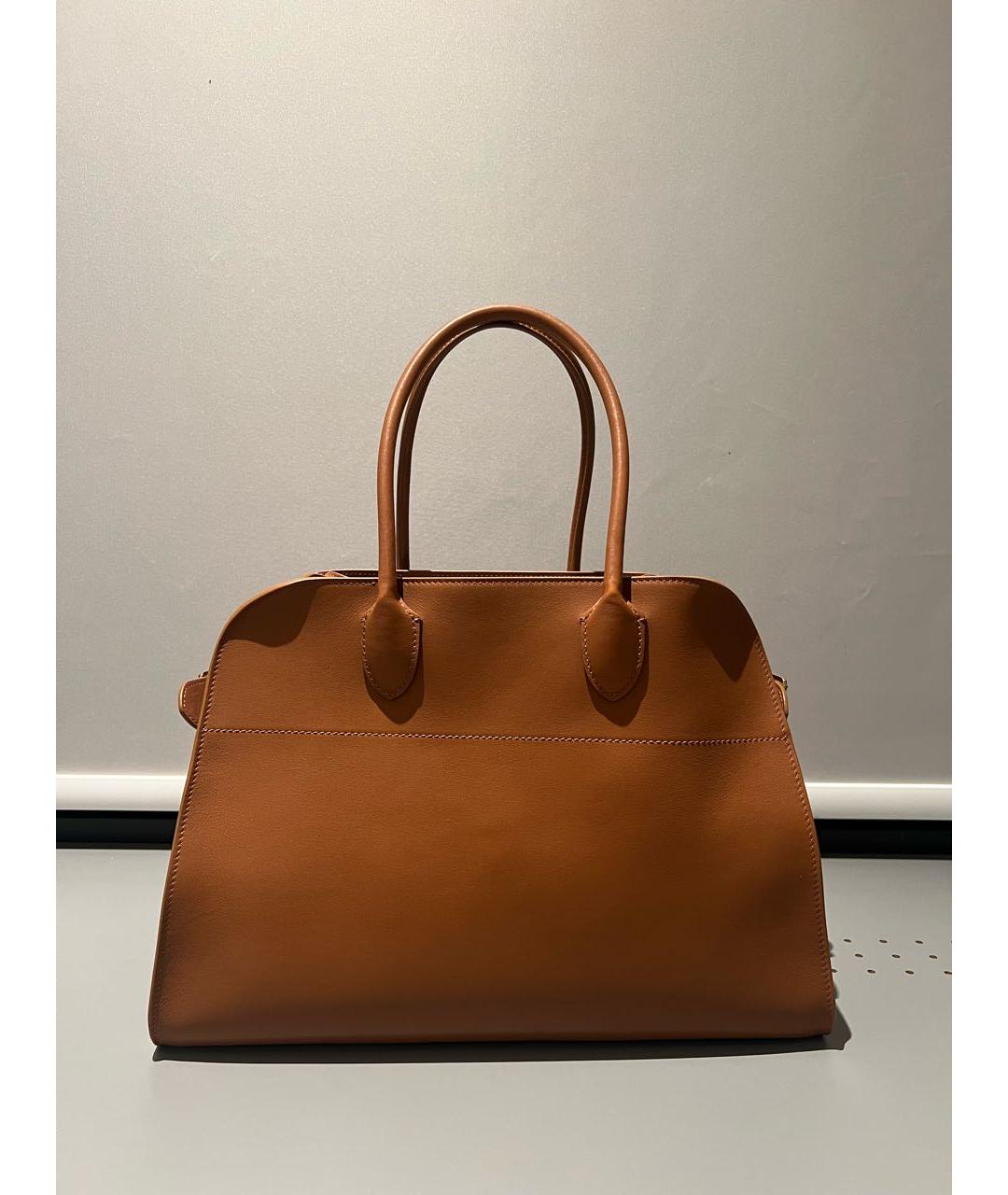 THE ROW Коричневая кожаная сумка с короткими ручками, фото 9