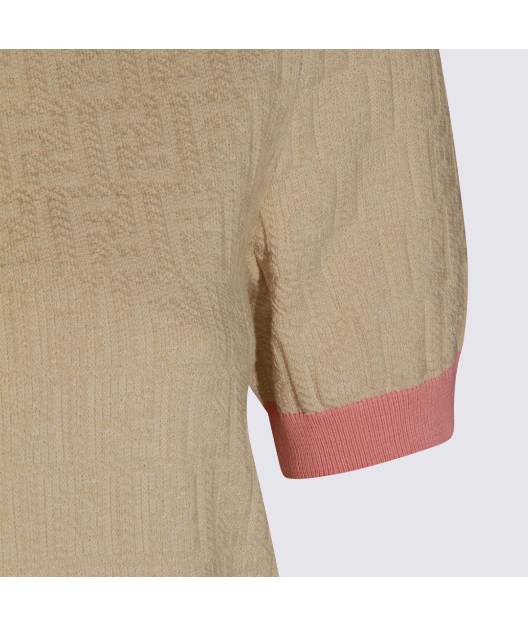 FENDI Бежевый хлопковый джемпер / свитер, фото 3
