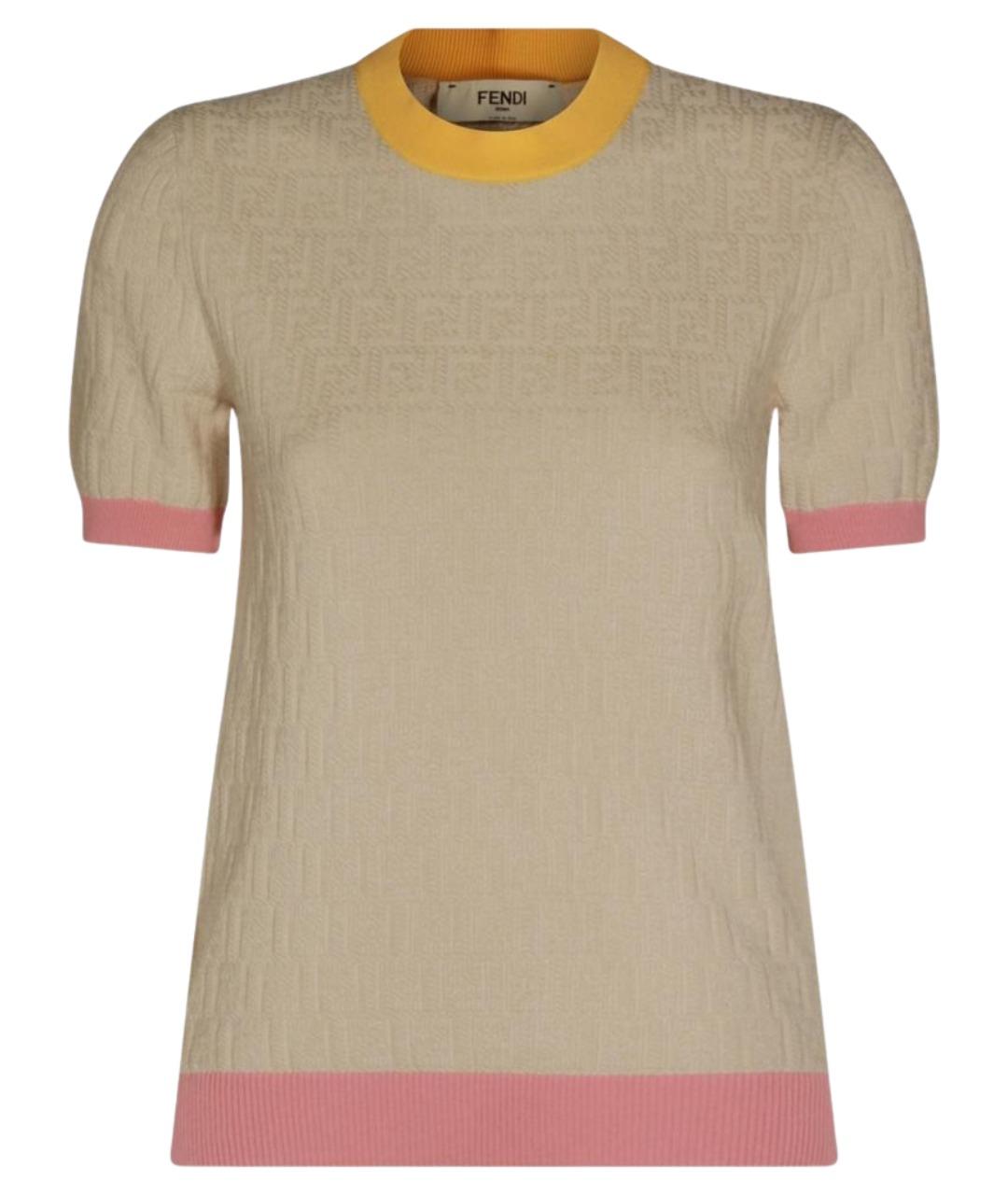 FENDI Бежевый хлопковый джемпер / свитер, фото 1