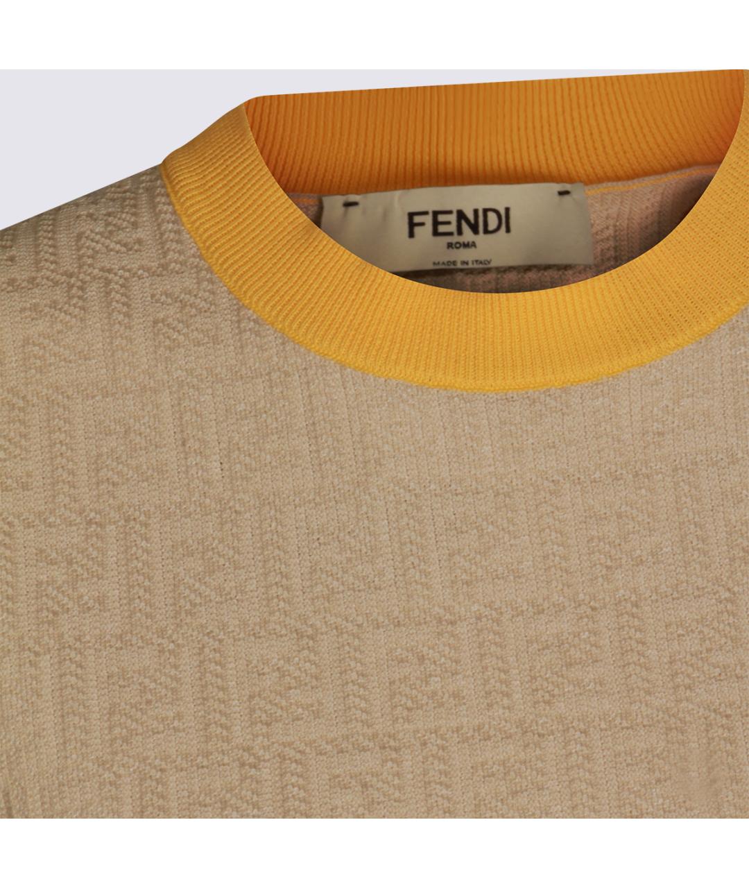 FENDI Бежевый хлопковый джемпер / свитер, фото 4