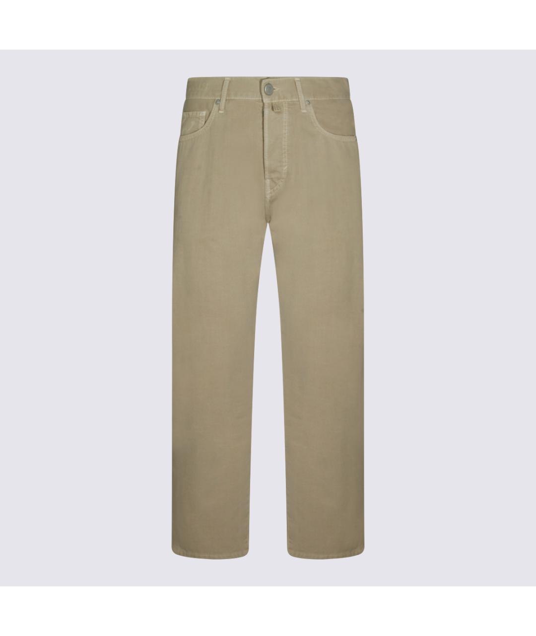 JACOB COHEN Бежевые хлопковые прямые джинсы, фото 5