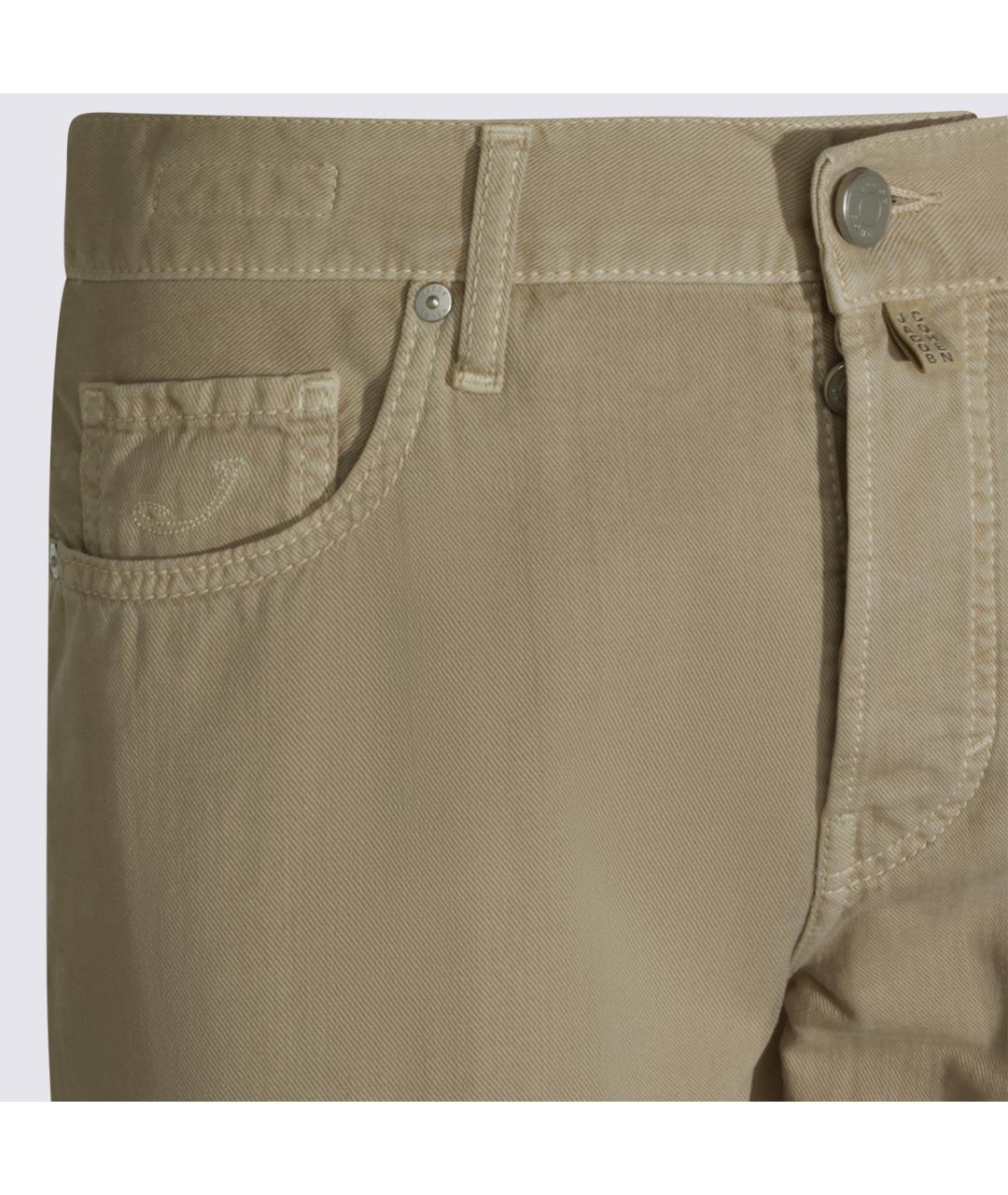 JACOB COHEN Бежевые хлопковые прямые джинсы, фото 3