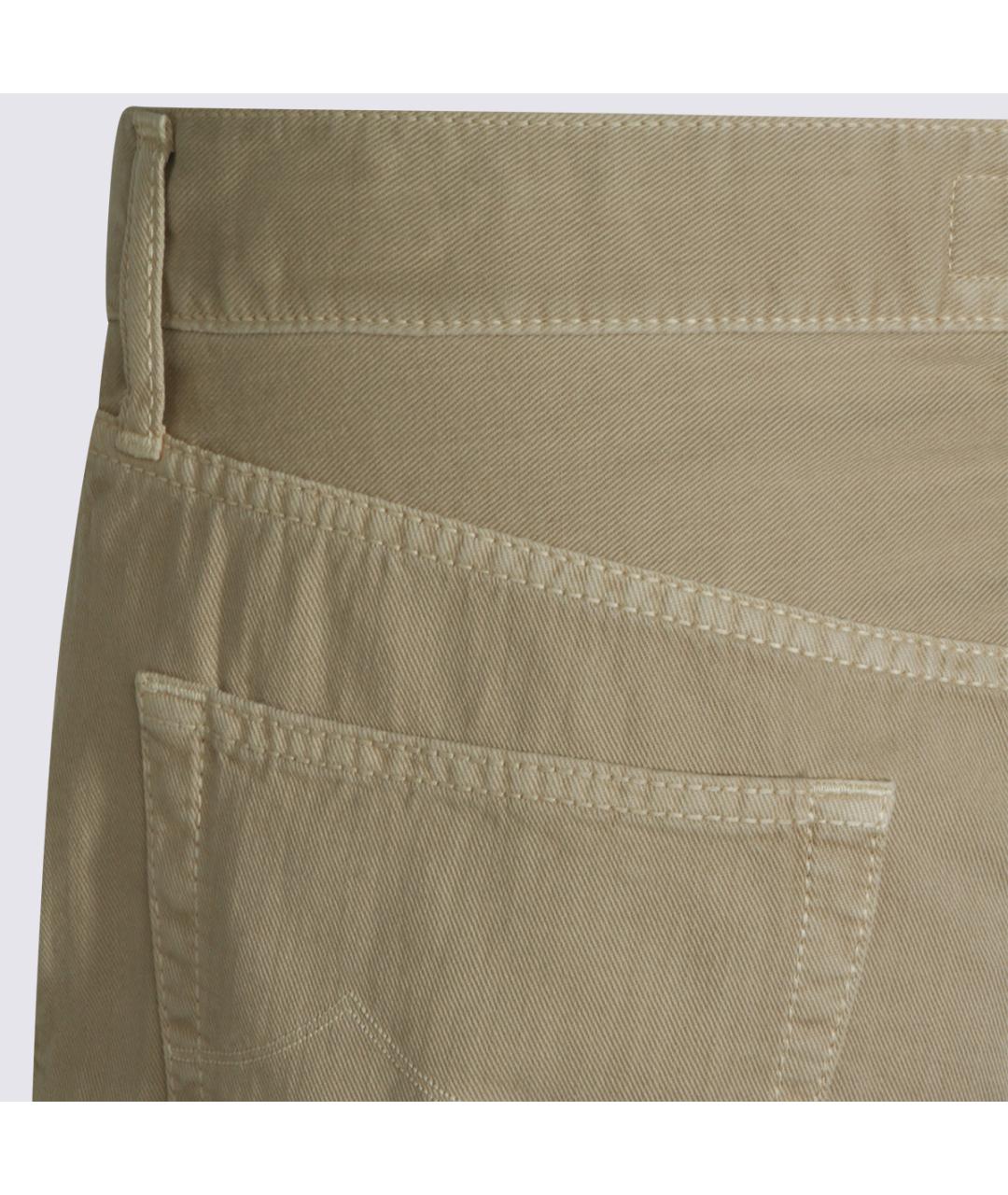 JACOB COHEN Бежевые хлопковые прямые джинсы, фото 4