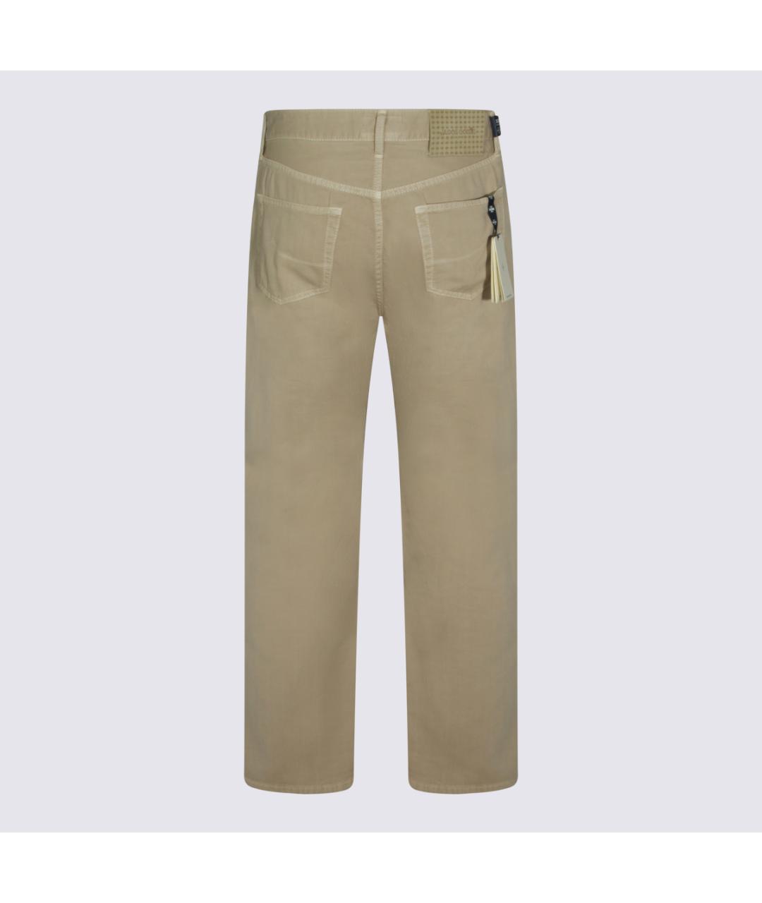 JACOB COHEN Бежевые хлопковые прямые джинсы, фото 2