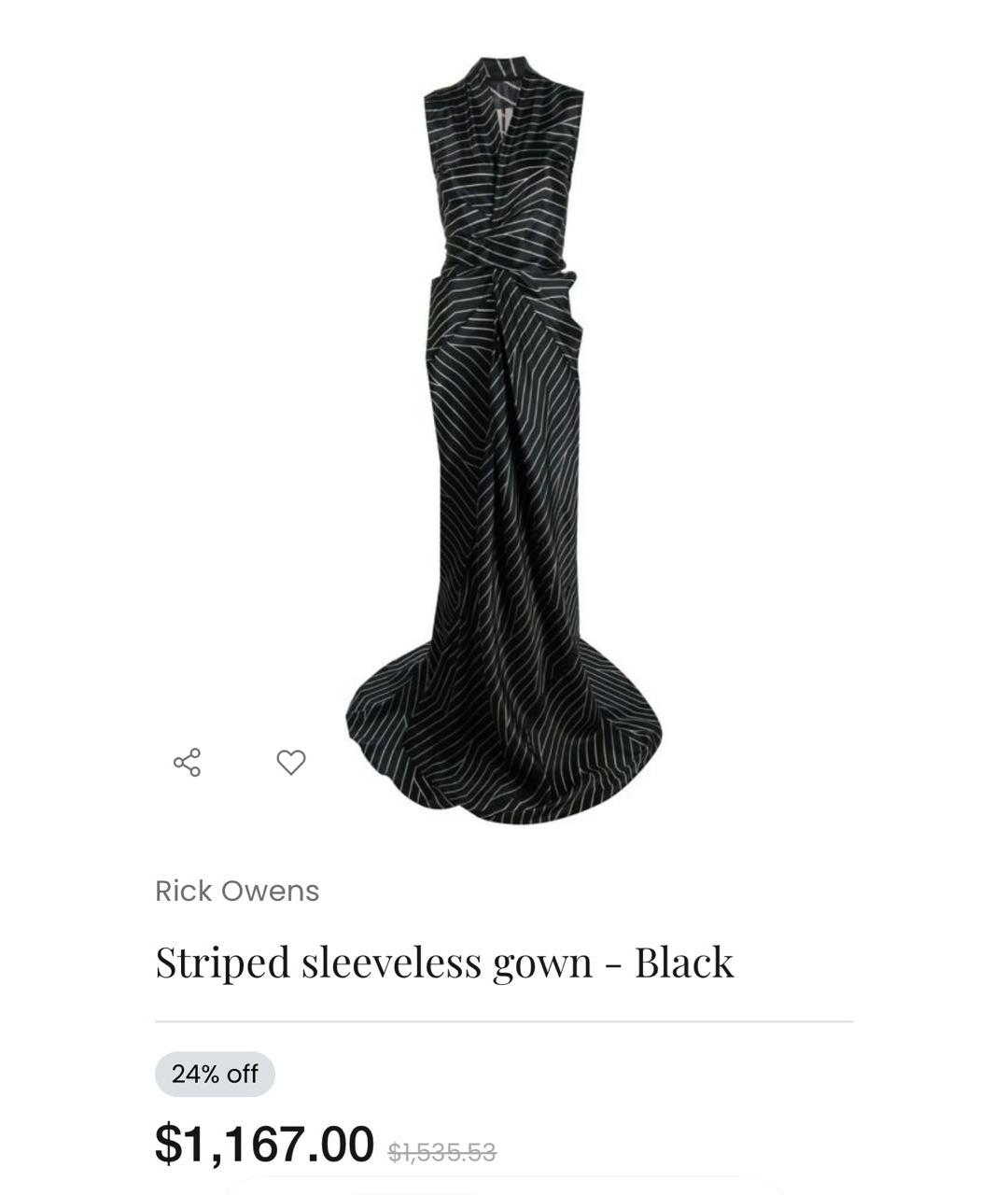 RICK OWENS Черное вечернее платье, фото 7