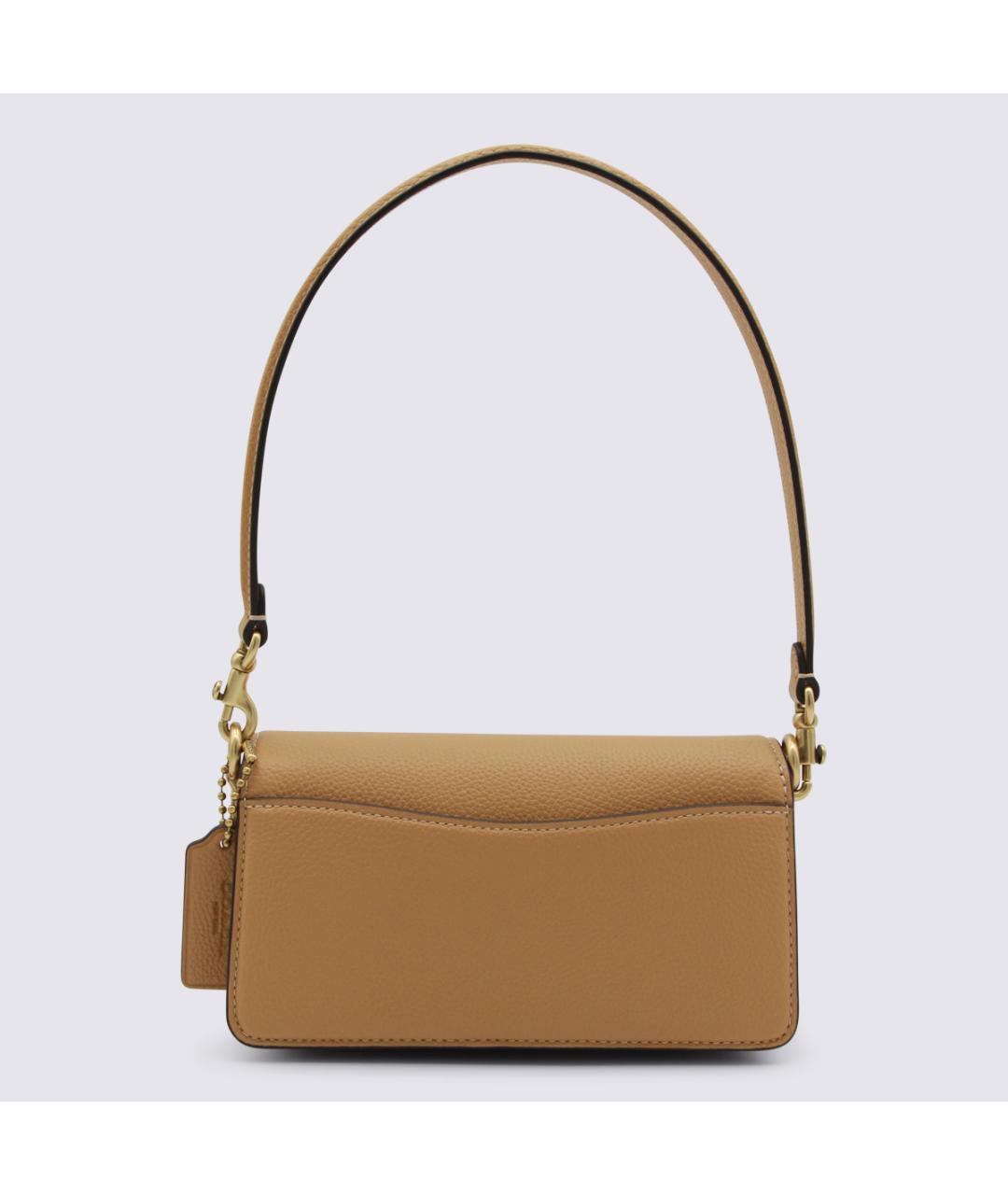 COACH Бежевая кожаная сумка через плечо, фото 3