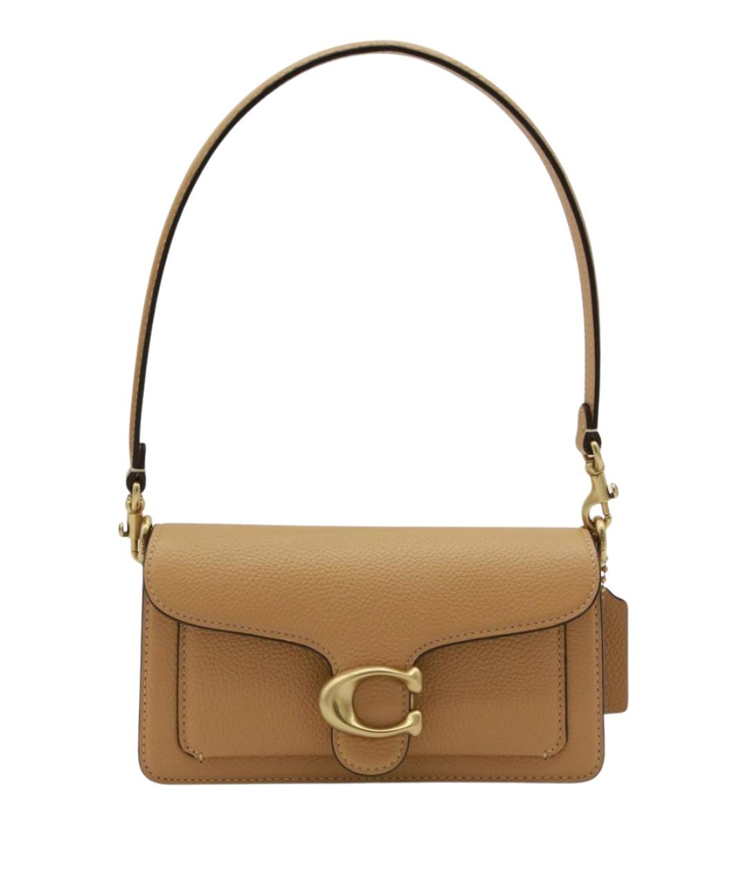 COACH Бежевая кожаная сумка через плечо, фото 1