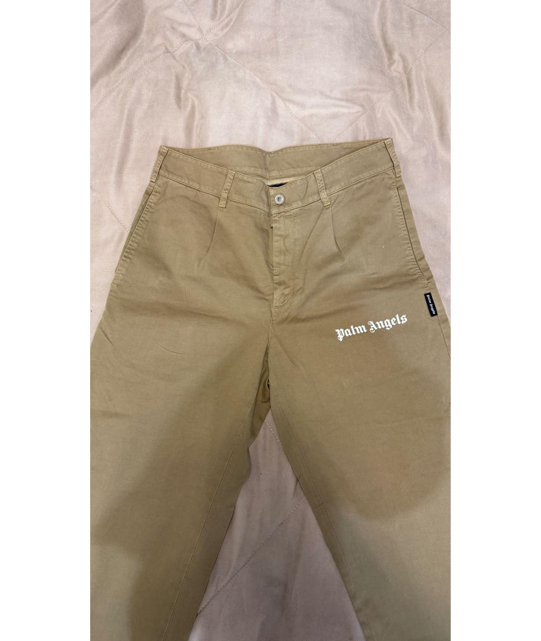 PALM ANGELS Зеленые хлопковые прямые джинсы, фото 3