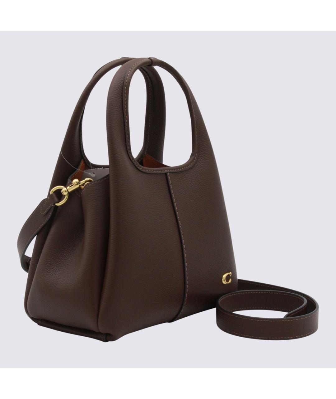COACH Коричневая кожаная сумка через плечо, фото 2