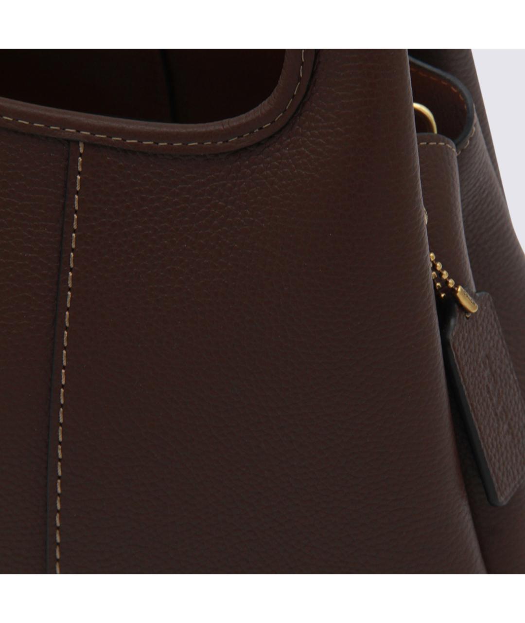 COACH Коричневая кожаная сумка через плечо, фото 4