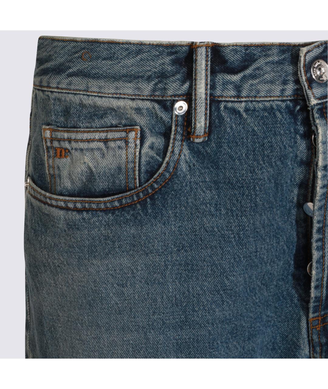 NINE IN THE MORNING Синие хлопковые прямые джинсы, фото 3