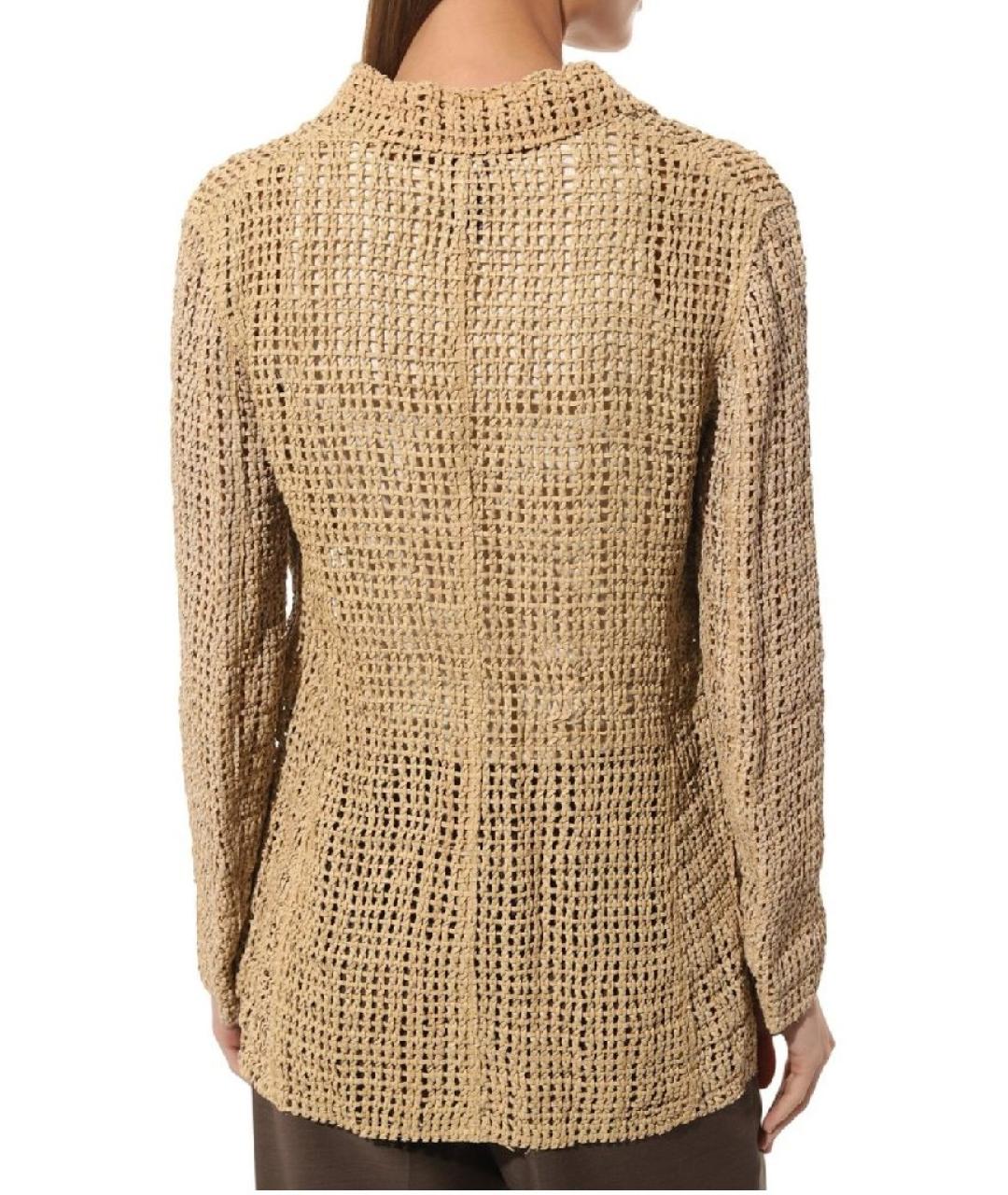 RALPH LAUREN COLLECTION Бежевый кожаный жакет/пиджак, фото 7