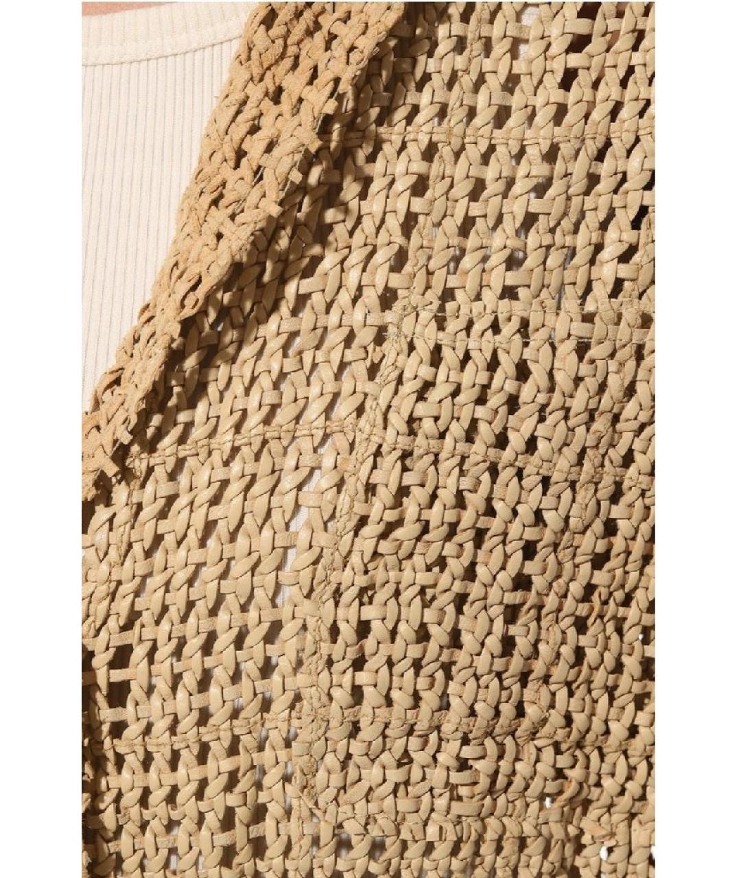 RALPH LAUREN COLLECTION Бежевый кожаный жакет/пиджак, фото 4