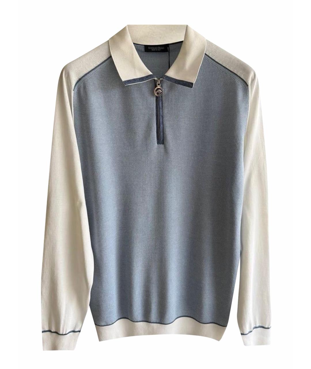 STEFANO RICCI Белое поло с длинным рукавом, фото 1