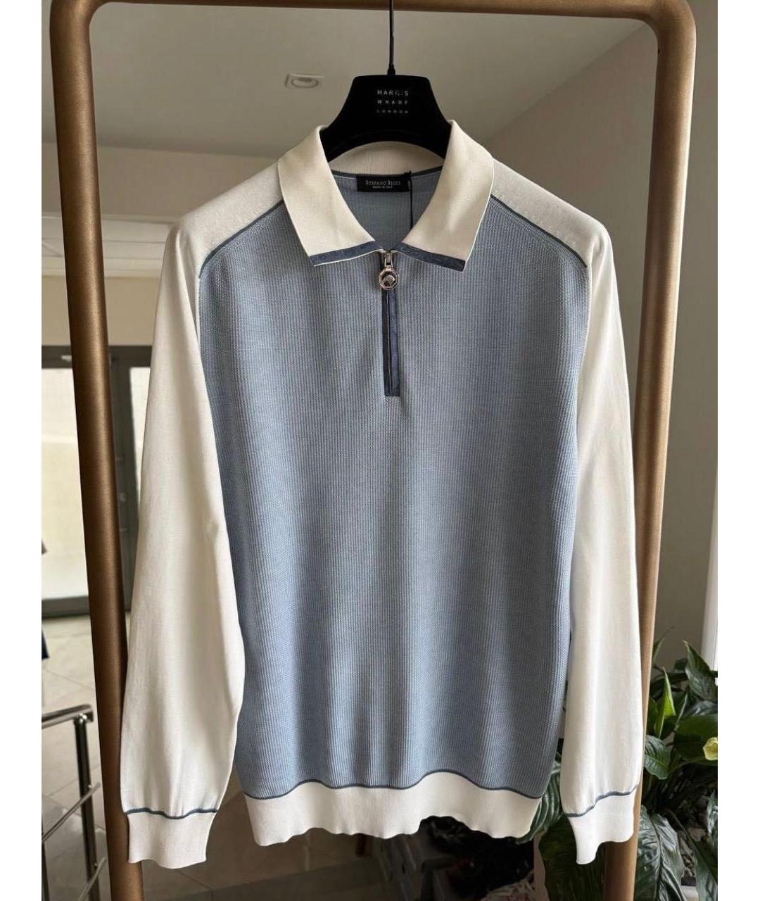 STEFANO RICCI Белое поло с длинным рукавом, фото 2