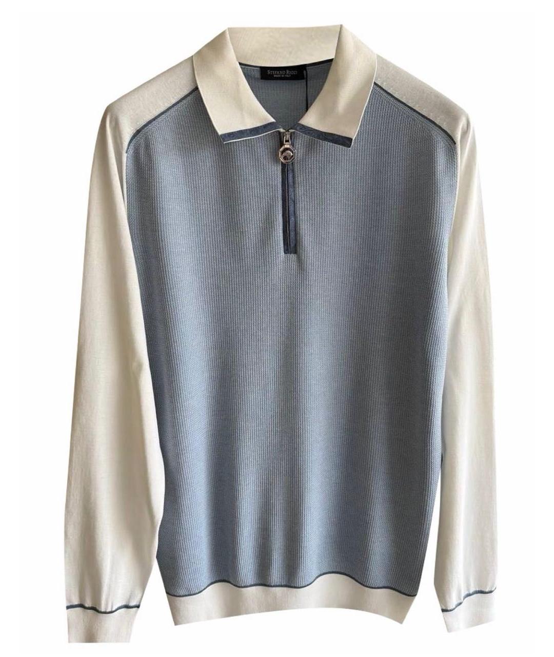 STEFANO RICCI Белое поло с длинным рукавом, фото 5