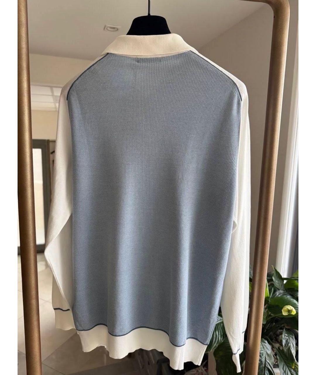 STEFANO RICCI Белое поло с длинным рукавом, фото 4